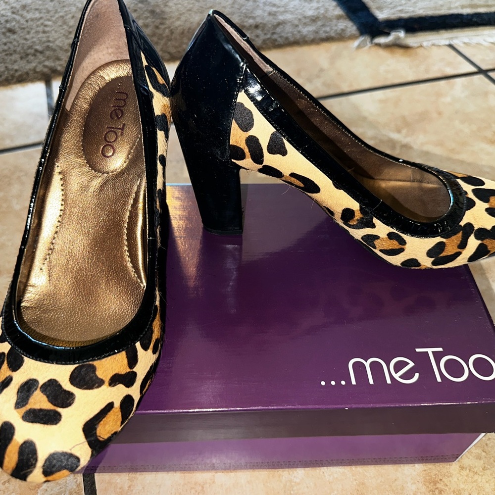 Me too animal jaguar print heels